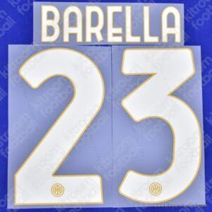 2024-25 Inter Milan Away Name Set #23 BARELLA (Repro)