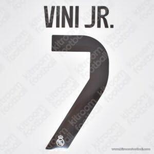 Original Player Issue 2025-26 Real Madrid Cup Home Name Set #7 VINIcius JR (Avery)