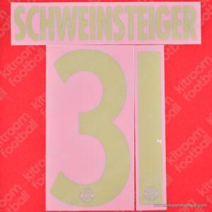 Official Reissue 2011-13 Bayern Munich Home Name Set #31 SCHWEINSTEIGER (DekoGraphics) - Image 1