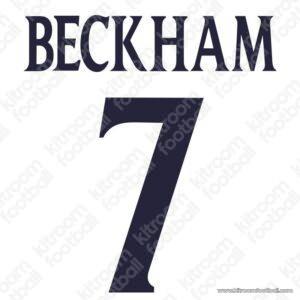 1999-02 Manchester United Cup Away Name Set #7 BECKHAM (Repro)