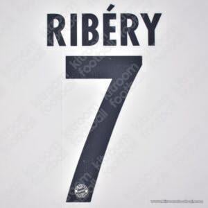 Official Reissue 2011-13 Bayern Munich Away Name Set #7 RIBÉRY (DekoGraphics)