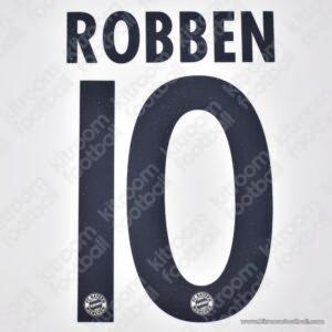 Official Reissue 2011-13 Bayern Munich Away Name Set #10 ROBBEN (DekoGraphics)
