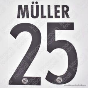 Official Reissue 2013-14 Bayern Munich Away Name Set #25 MÜLLER (DekoGraphics)