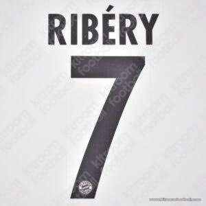 Official Reissue 2013-14 Bayern Munich Away Name Set #7 RIBÉRY (DekoGraphics)