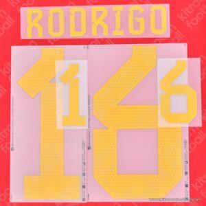 Original Player Issue 2022 Spain FIFA World Cup Home Name Set #16 RODRIGO (DekoGraphics)