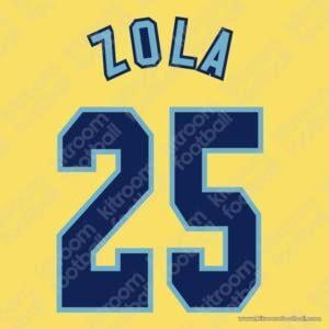1996-97 Chelsea Cup Away Name Set #25 ZOLA (Repro)