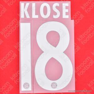 Official Reissue 2013-14 Bayern Munich Home Name Set #18 KLOSE (DekoGraphics)