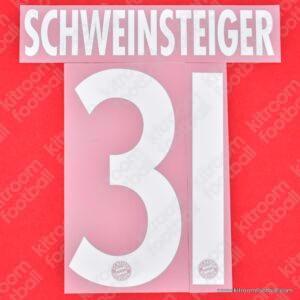 Official Reissue 2013-14 Bayern Munich Home Name Set #31 SCHWEINSTEIGER (DekoGraphics)