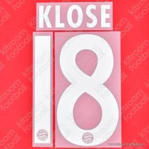 Official Reissue 2013-14 Bayern Munich Home Name Set #18 KLOSE (DekoGraphics)