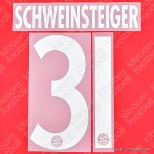 Official Reissue 2013-14 Bayern Munich Home Name Set #31 SCHWEINSTEIGER (DekoGraphics)