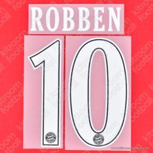 Official Reissue 2010-11 Bayern Munich Home Name Set #10 ROBBEN (DekoGraphics)