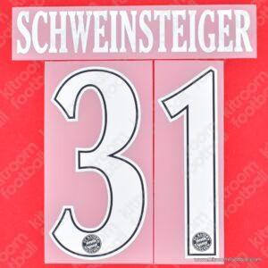 Official Reissue 2010-11 Bayern Munich Home Name Set #31 SCHWEINSTEIGER (DekoGraphics)