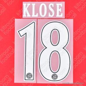 Official Reissue 2010-11 Bayern Munich Home Name Set #18 KLOSE (DekoGraphics)