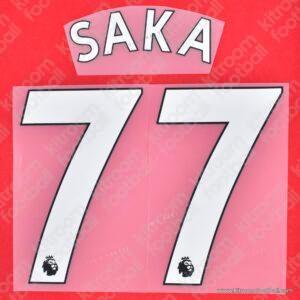 2019-20 Arsenal Home Name Set #77 SAKA (Repro)