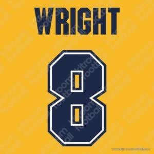 1995-96 Arsenal Third Name Set #8 WRIGHT (Repro)
