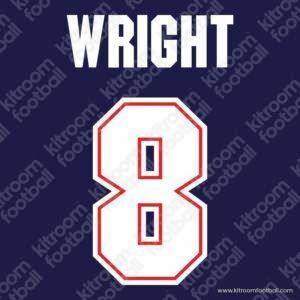 1994-95 Arsenal Away Name Set #8 WRIGHT (Repro)