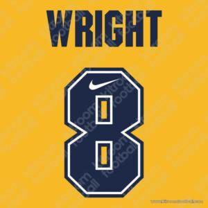 1994-95 Arsenal Third Name Set #8 WRIGHT (Repro)