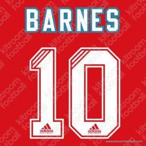 1993-94 Liverpool Home Name Set #10 BARNES (Repro) - Image 1