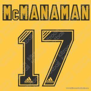 1993-94 Liverpool Third Name Set #17 McMANAMAN (Repro) - Image 1
