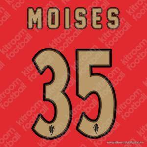 2011-12 Sporting Gijón Away Name Set #35 MOISES (Repro) - Image 1