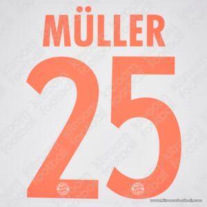 Official Reissue 2011-13 Bayern Munich Away Name Set #25 MÜLLER (DekoGraphics)