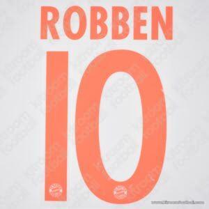 Official Reissue 2011-13 Bayern Munich Away Name Set #10 ROBBEN (DekoGraphics)