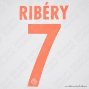 Official Reissue 2011-13 Bayern Munich Away Name Set #7 RIBÉRY (DekoGraphics)