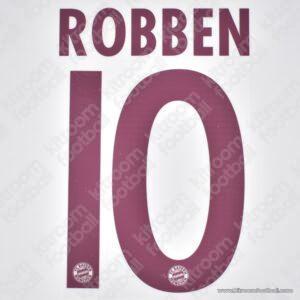 Official Reissue 2014-15 Bayern Munich Away Name Set #10 ROBBEN (DekoGraphics)
