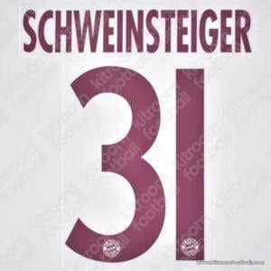 Official Reissue 2014-15 Bayern Munich Away Name Set #31 SCHWEINSTEIGER (DekoGraphics)