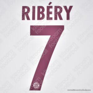 Official Reissue 2014-15 Bayern Munich Away Name Set #7 RIBÉRY (DekoGraphics)
