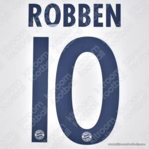 Official Reissue 2007-08 Bayern Munich Away Name Set #10 ROBBEN (DekoGraphics)