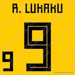 2018 Belgium FIFA World Cup Away Name Set #9 Romeu LUKAU (Repro)