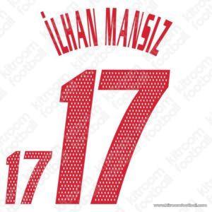 2002 Turkey FIFA World Cup Away Name Set #17 ILHAM MANSIZ (Repro)