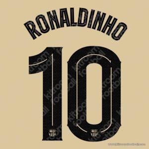2025-26 Barcelona Cup Away Name Set #10 RONALDINHO (Repro)