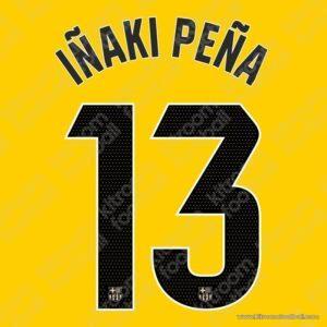 2023-25 Barcelona Goalkeeper Name Set #13 IÑAKI PEÑA (Repro)