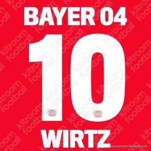 2024-25 Bayer 04 Leverkusen Bundesliga Home Name Set #10 WIRTZ (Repro v2)