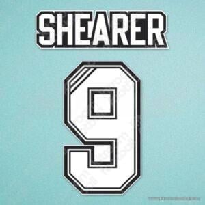 1996-97 Newcastle Premier League Home & Away Name Set #9 SHEARER (Repro)