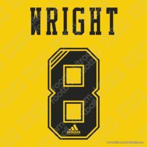 1993-94 Arsenal Away Name Set #8 WRIGHT (Repro)