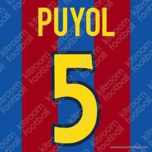 2002-04 Barcelona Cup Home Name Set #5 PUYOL (Repro)