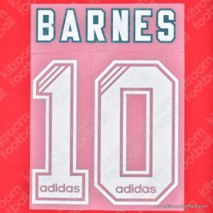 1994-95 Liverpool Home Name Set #10 BARNES (Repro)