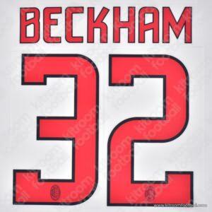 2008-09 AC Milan Away Name Set #32 BECKHAM (Repro)