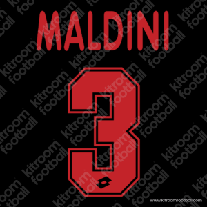 1996-97 AC Milan Fourth Name Set #3 MALDINI (Repro) - Image 1