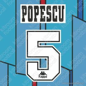 1995-96 Barcelona La Liga Away Name Set #5 POPESCU (Repro)