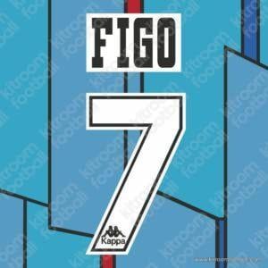 1995-96 Barcelona La Liga Away Name Set #7 FIGO (Repro)