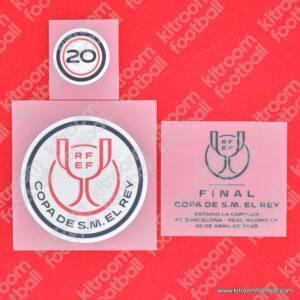Original Player Issue 2024-25 Real Madrid Copa del Rey (Spain) Home Patch Set Final 2025 (TPT)