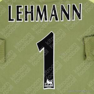 2003-07 Arsenal Goalkeeper Name Set #1 LEHMANN (Repro) Black