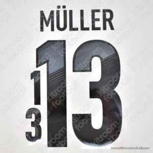 2012 Germany UEFA Euro Home Name Set #13 MÜLLER (Repro)