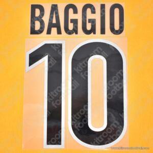 1999-00 Inter Milan Away Name Set #10 BAGGIO (Repro)