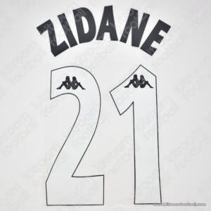 1997-98 Juventus Home Name Set #21 ZIDANE (Repro)