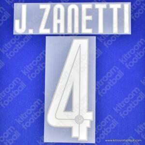 2007-08 Inter Milan Serie A Home Name Set #4 J. ZANETTI (Repro)